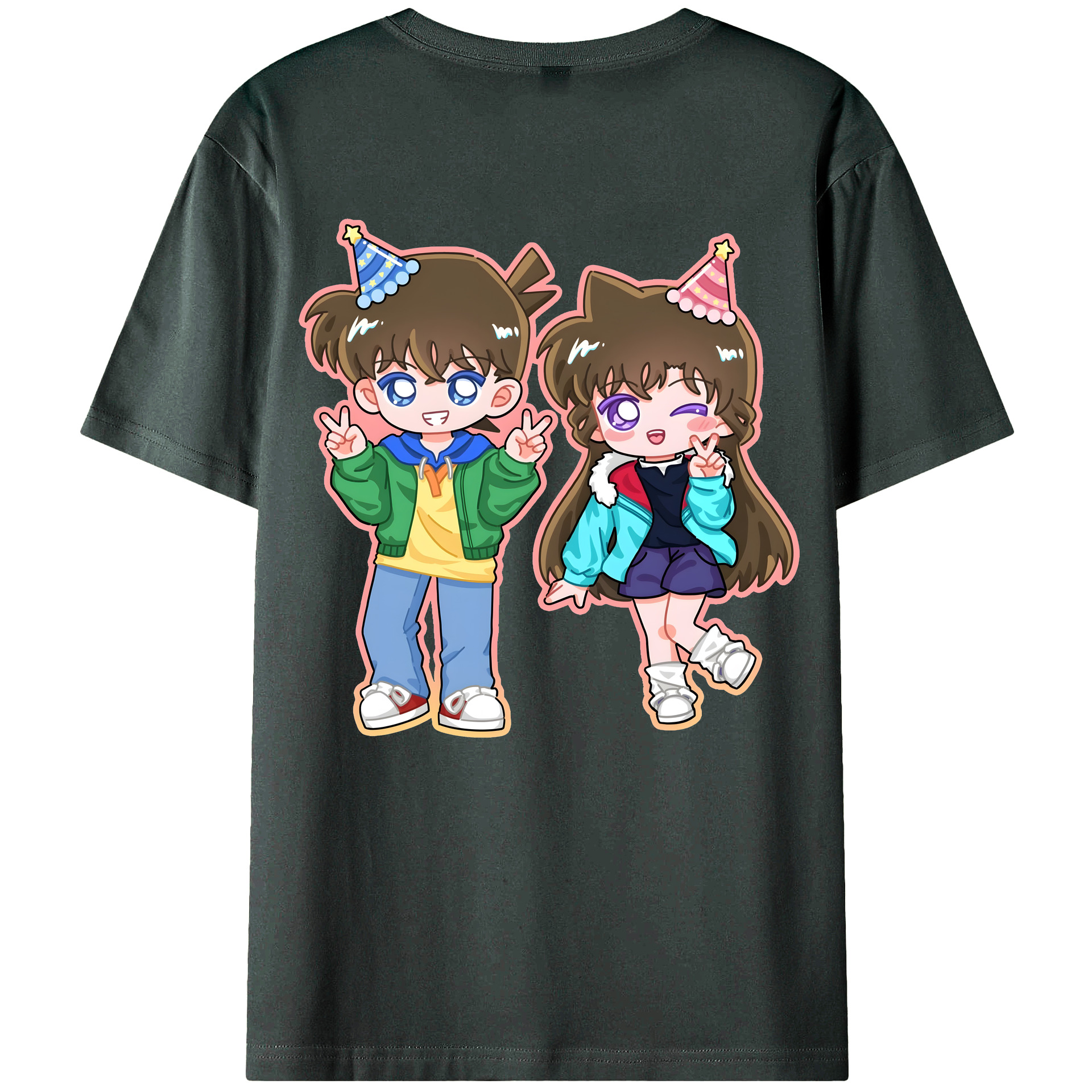 （画像用） 名探偵コナン 毛利 蘭 もうり らん、モーリ ラン Detective Conan Rachel Moore 綿100％ メンズ半袖Tシャツ（バックプリント） 通気性
